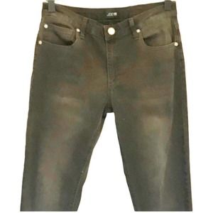 Joe’s Jeans Girls Denim 14 Black Silver Detailing Logo Button Zip Close 5 Pocket